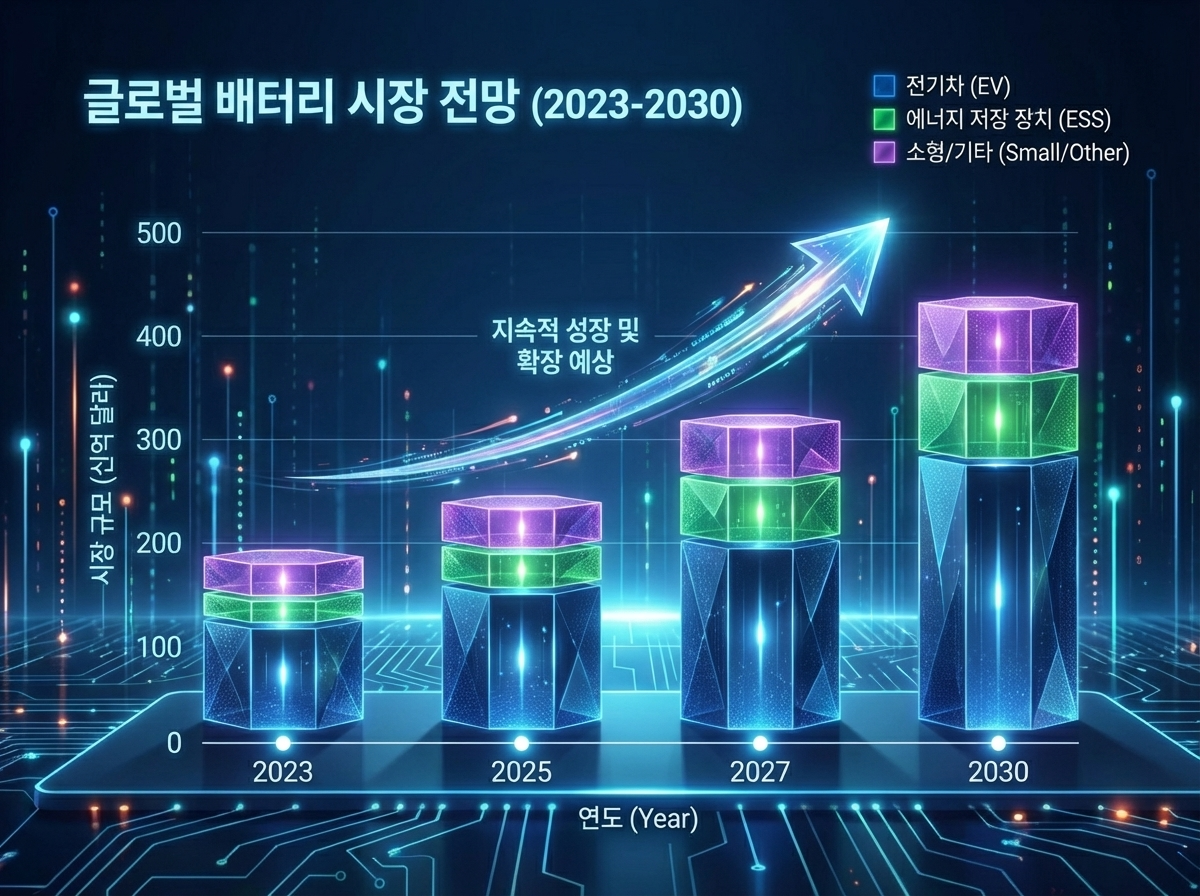 글로벌 배터리 시장 전망 그래프